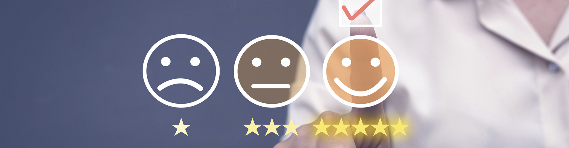 Subvenciones y ayudas - Una mano señala distintos emoticonos y estrellas Subvenciones y ayudas - Una mano señala distintos emoticonos y estrellas
